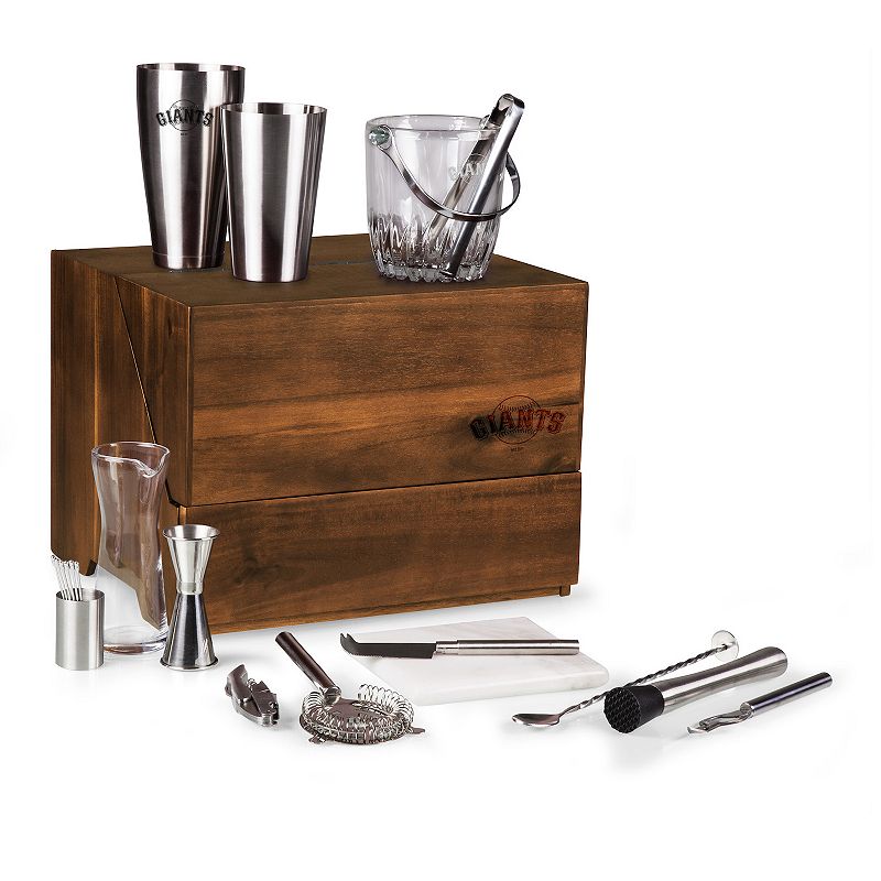 Picnic Time San Fransico Giants Madison Acacia Tabletop Bar Set