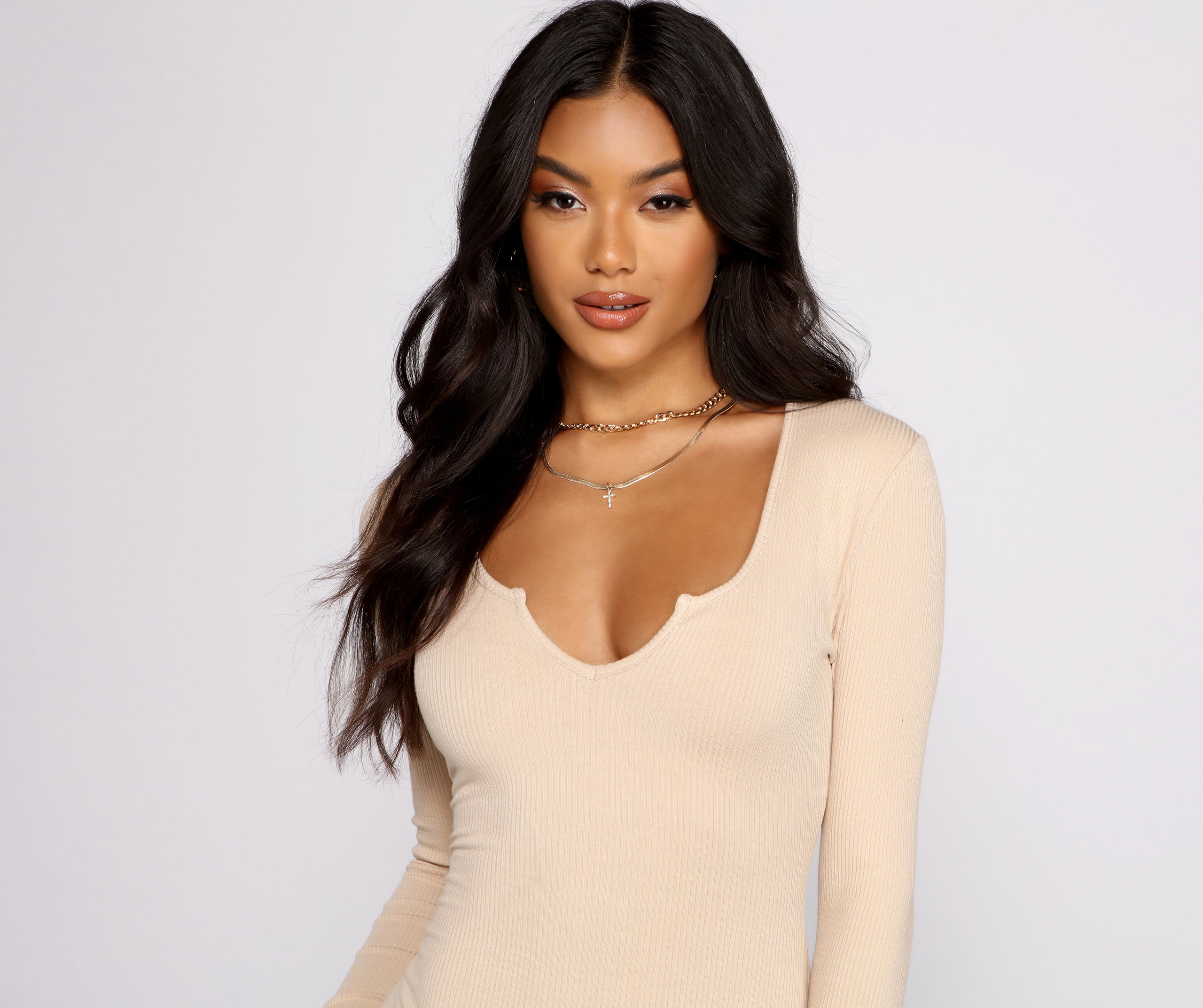 So Basic Ribbed Knit Mini Dress