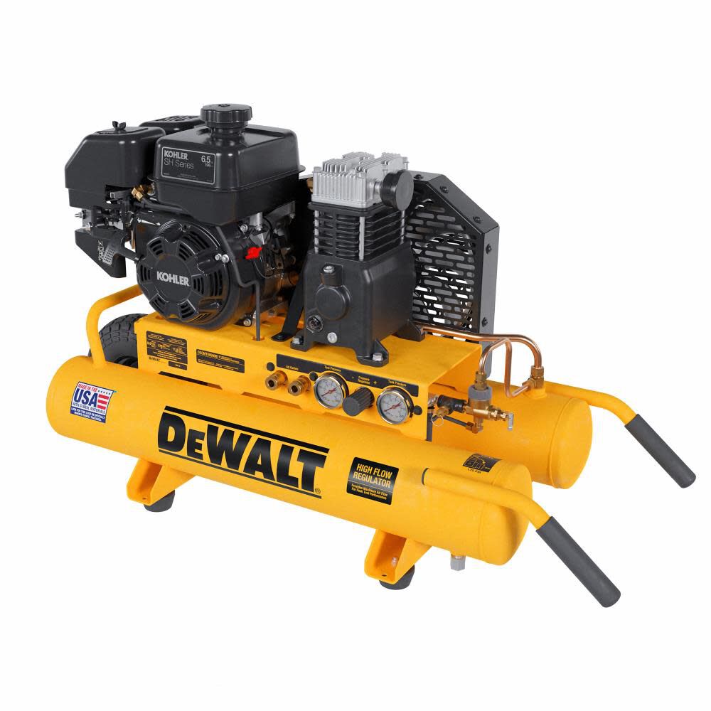 DW 8 Gallon Air Compressor 175 PSI Kohler Gas Powered Wheelbarrow DXCMTE6590811 from DW