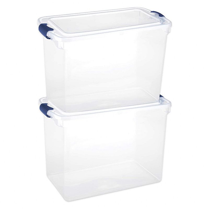 Homz 112 Quart Storage Container 2 Pack with 66 Quart Storage Container 2 Pack