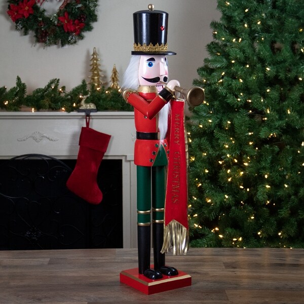 36 Red and Green Christmas Nutcracker Soldier with Horn