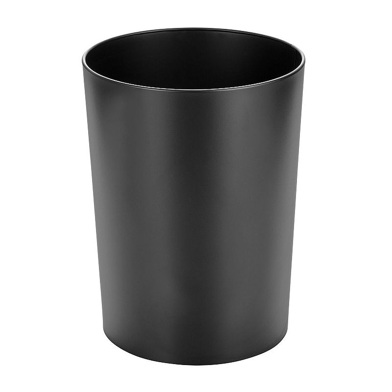 mDesign Small Steel 2.8 Gallon Round Trash Wastebasket Garbage Bin