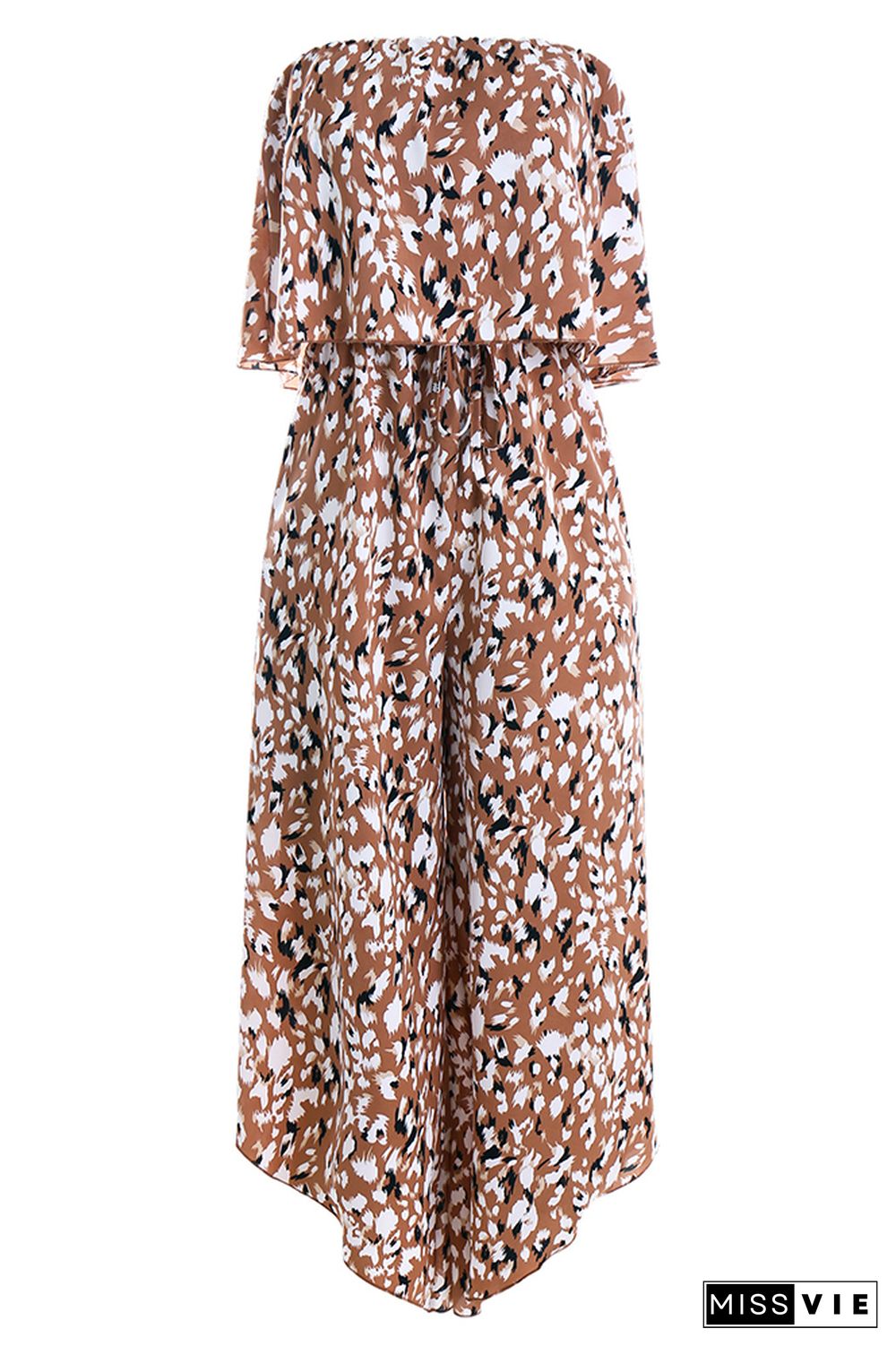 Full Print Off Shoulder Chiffon Jumpsuit Wholesale