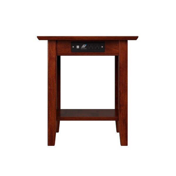 Nantucket Solid Wood End Table with Charging Station