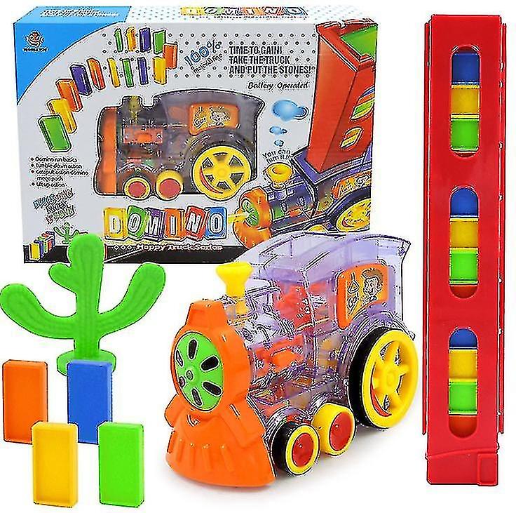 Puzzle Domino Car Children Train Toy Set Domino Building Block Set