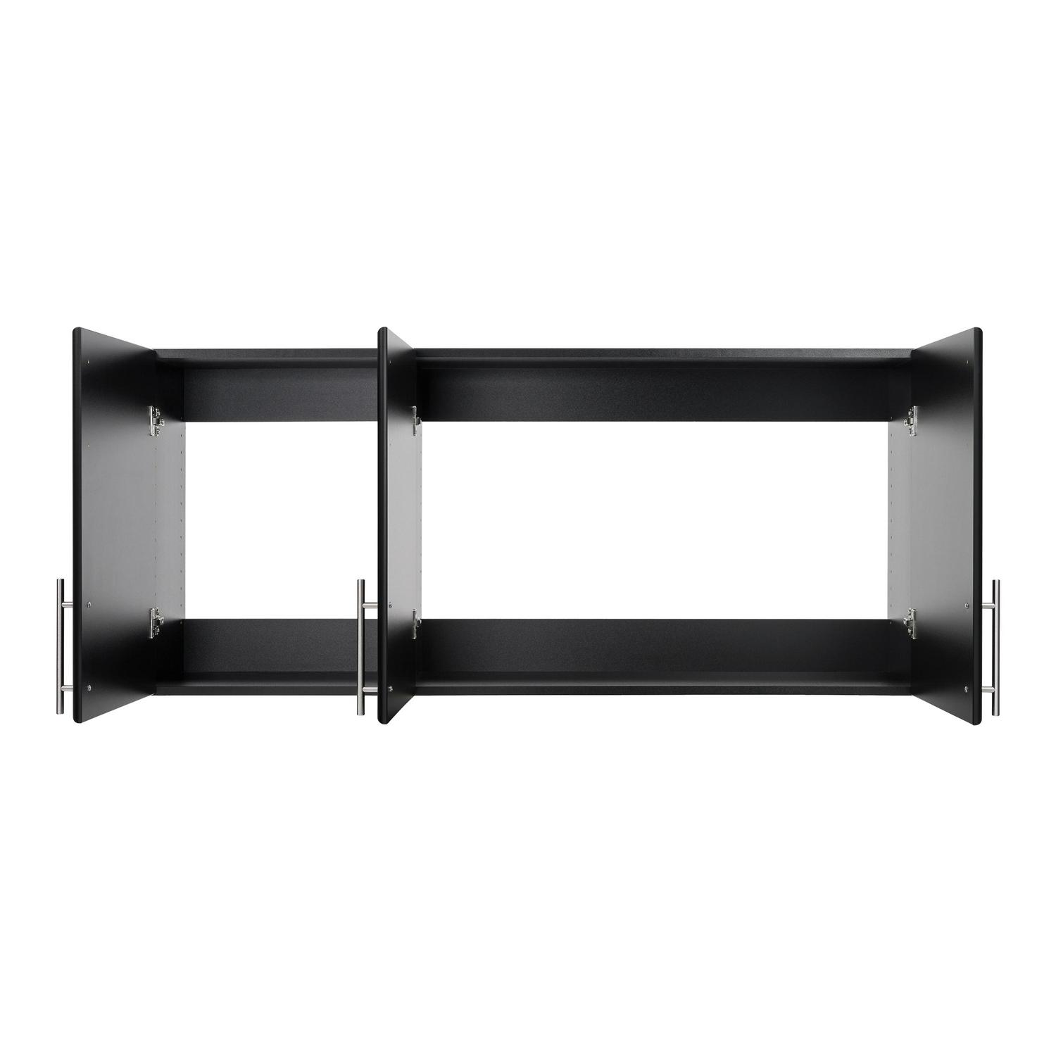 Prepac 2-Shelf and 3-Door Wall Cabinet， Black