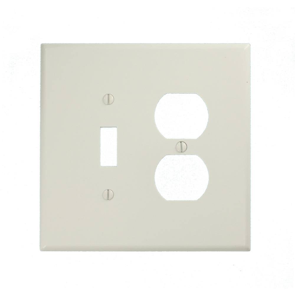 Leviton White 2-Gang 1-Toggle1-Duplex Wall Plate (1-Pack) R62-88105-00W