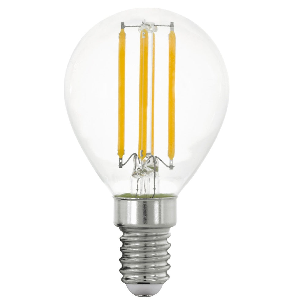 EGLO 12542 LED 6W Golfball P45 E14 SES Clear Filament Lamp 806lm 2700k