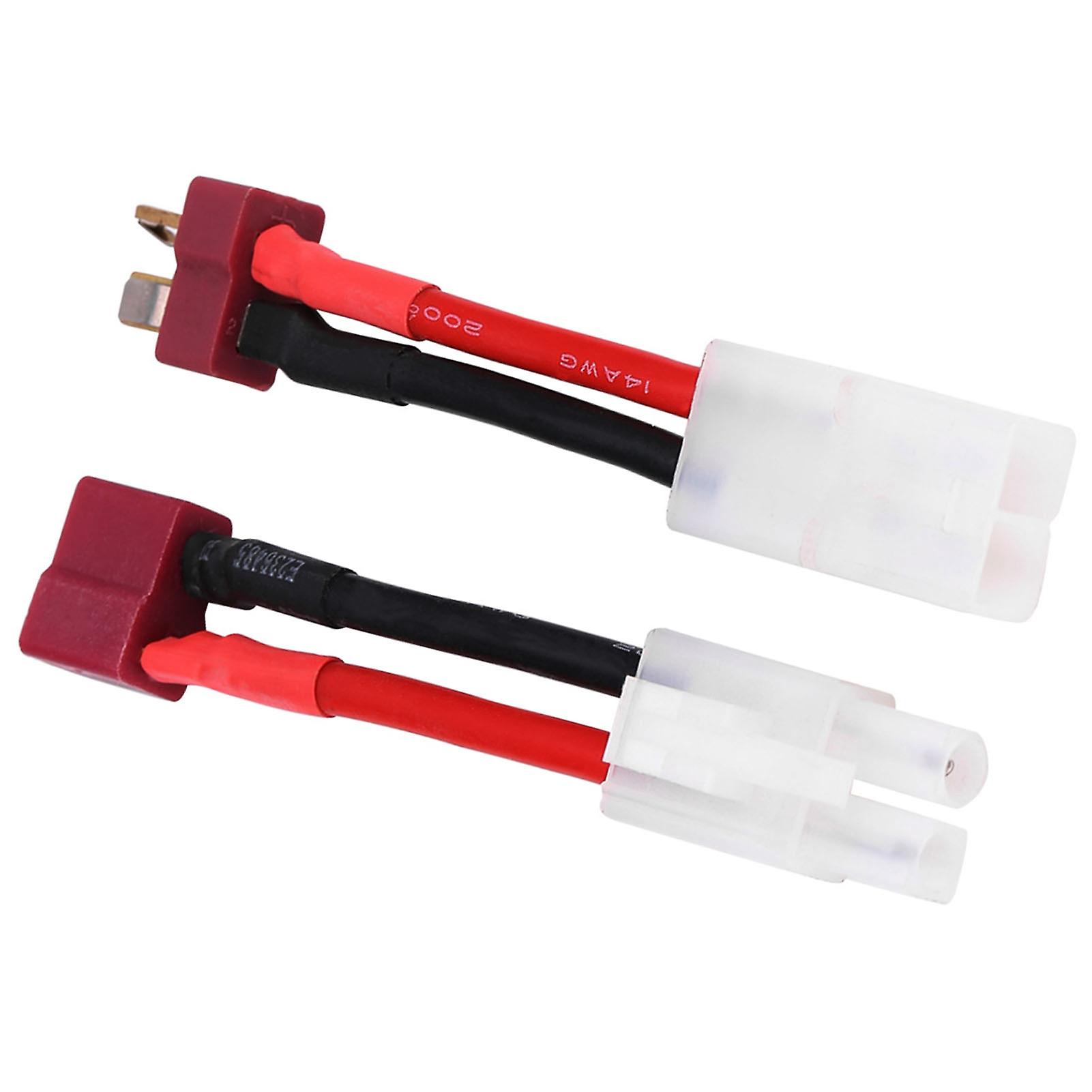 2pcs/set T Plug Female / Male To Tamiya Male / Female Adapter Cable 14 Awg Wire Rc Accessory