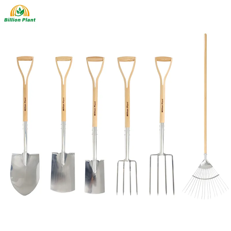 Outdoor  flower potted plants maintenance wooden handle fork shovel mini hand garden tools