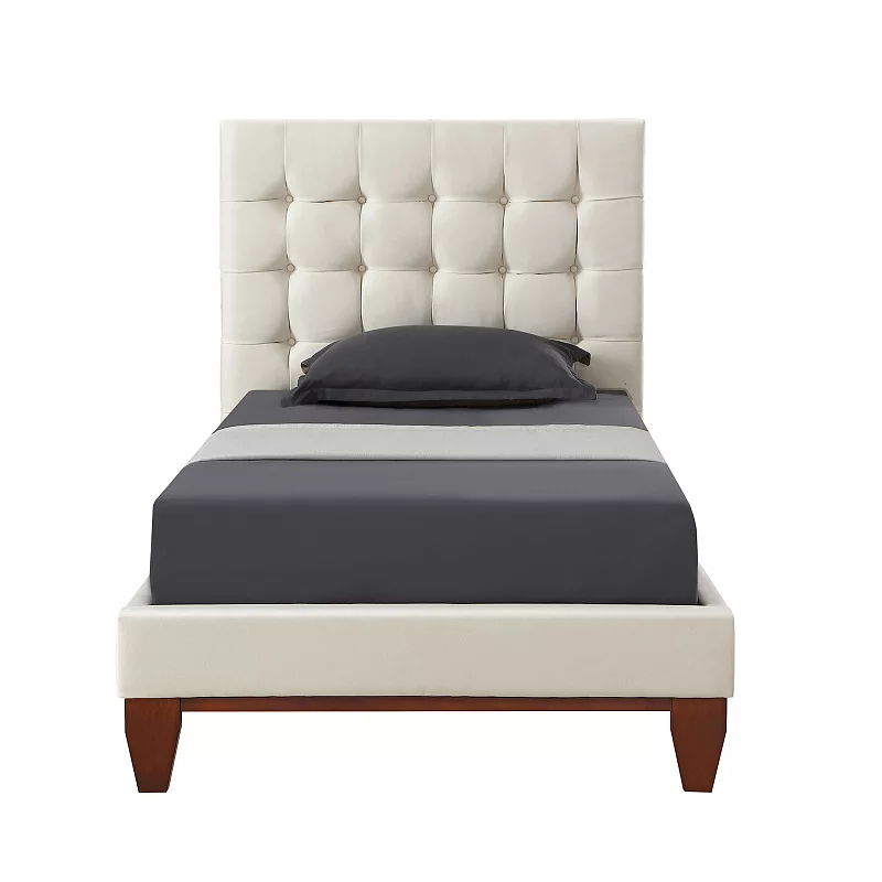 Sabina Platform Twin Size Bed Button Tufted