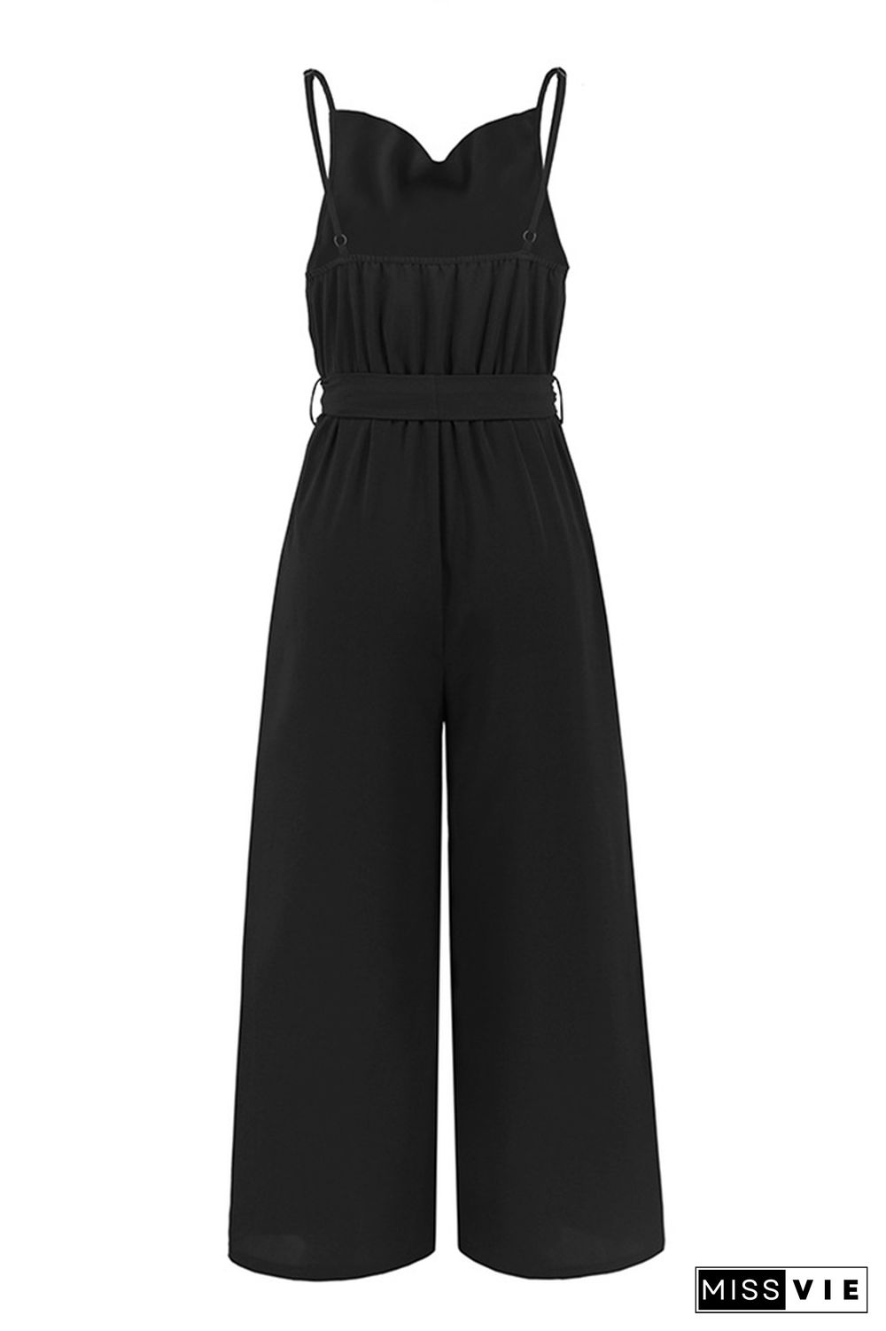 Swing Collar Wide Leg Cami Jumpsuit