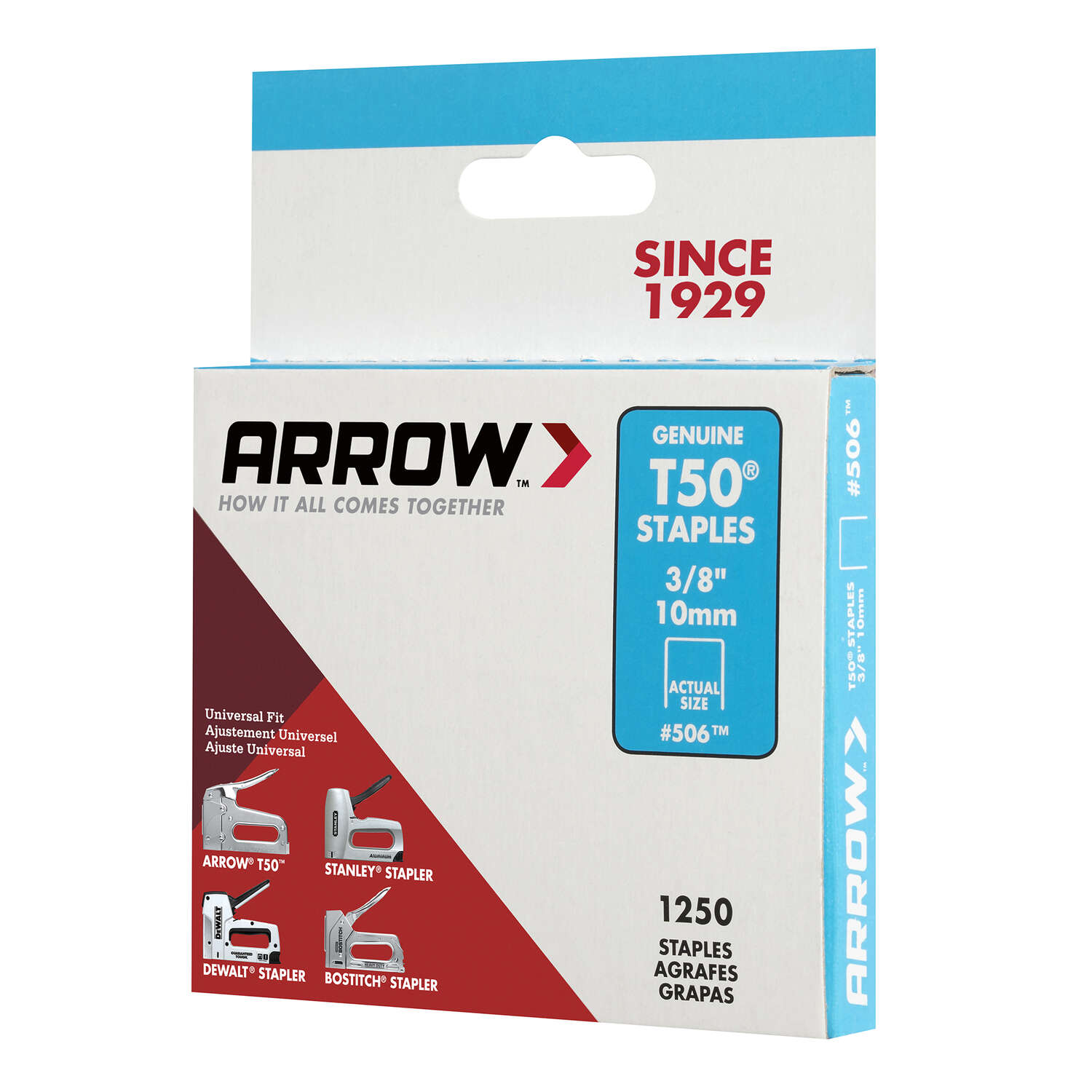 Arrow T50 3/8 in. W X 3/8 in. L Flat Crown Heavy Duty Staples 1250 pk