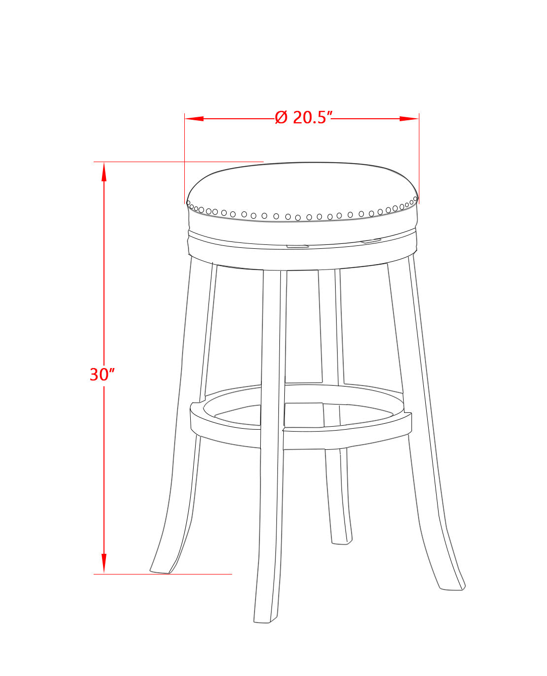 DVS030-416 Devers Swivel Backless Barstool 30'' Seat Height With Oak Leg And F12-16 Pu Leather Vegas Gold