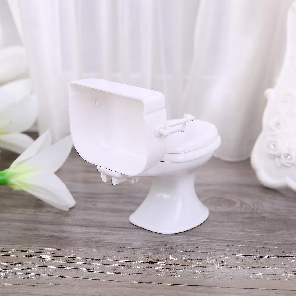 Dollhouse Miniature Furniture Vintage Bathroom Modeling White Toilet Baby Pretend Toys Dolls Accessories