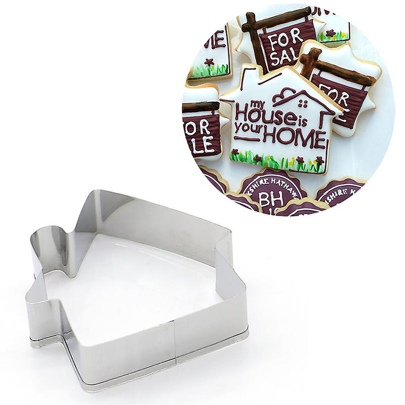 Stainless Steel House Shape Cake Decorative Mold - 1pc