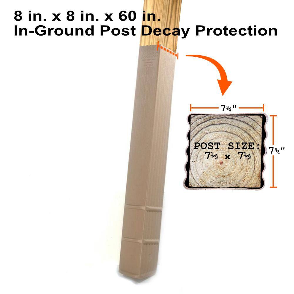 Post Protector 8 in. x 8 in. x 60 in. In-Ground Fence Post Decay Protection 8860