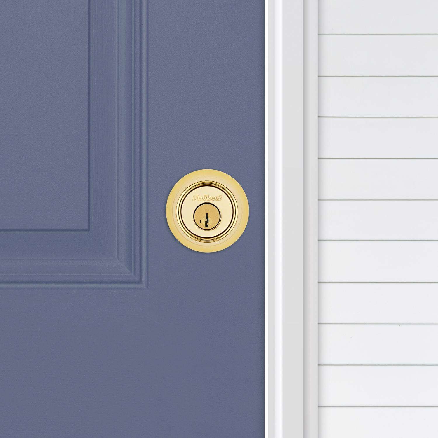 Kwikset SmartKey Security Polished Brass Metal Single Cylinder Deadbolt