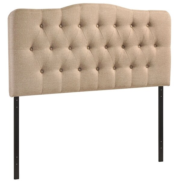 Kenmore Beige Fabric Upholstered Tufted King Size Headboard - - 27468526