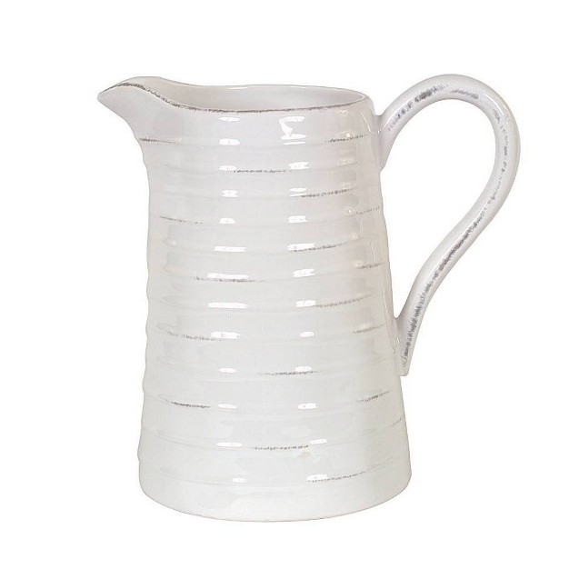 Ceramic Pitcher White Storied Home