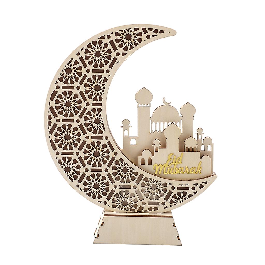 Wood Eid Mubarak Led Light Decorative Birthday Holiday Party Decoration