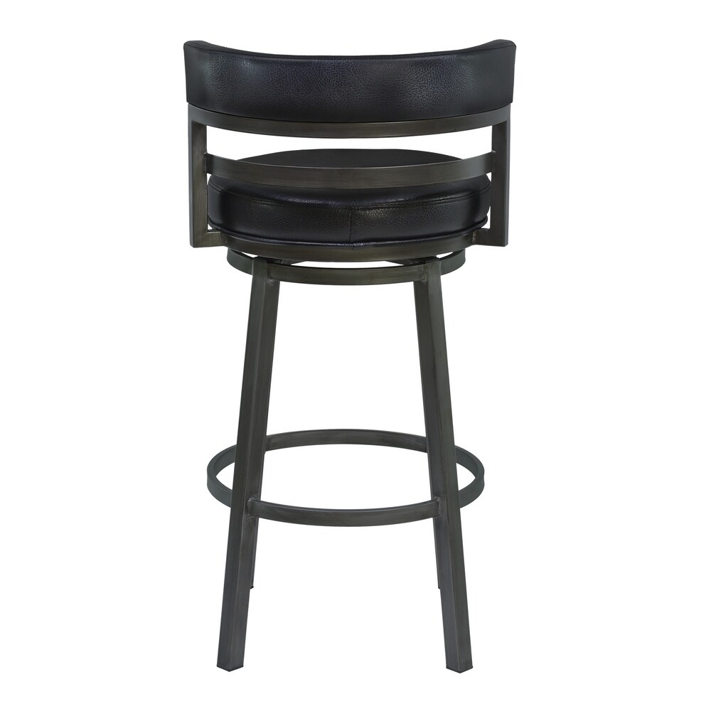 Madrid Modern Swivel Counter/Bar Stool in Faux Leather and Metal