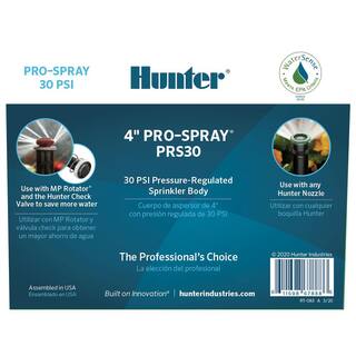 Hunter 6 in. Pop-Up Pro-Spray Sprinkler Pressure Regulated Body RTLPROS06PRS30