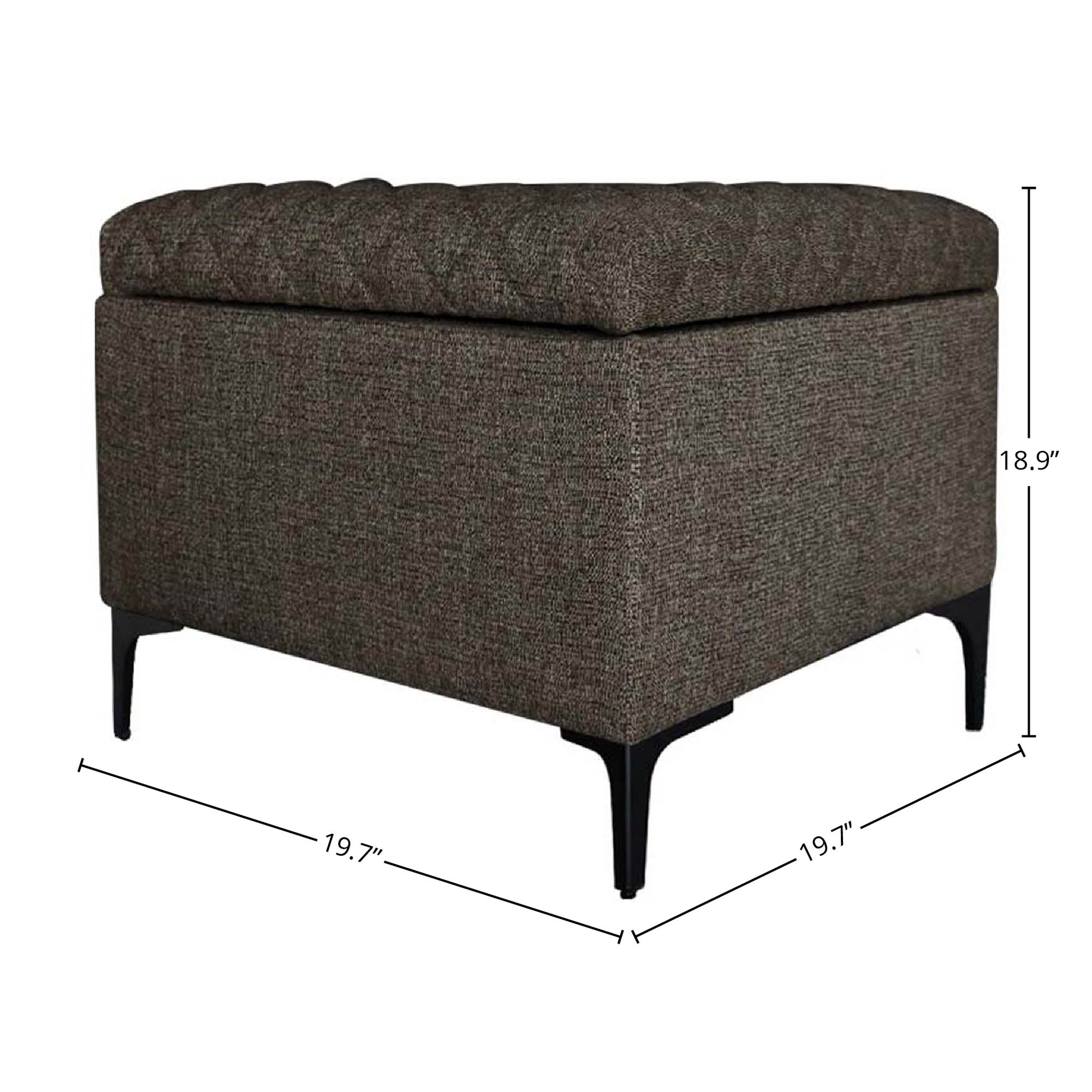 Reece Storage Ottoman - Medium Brown