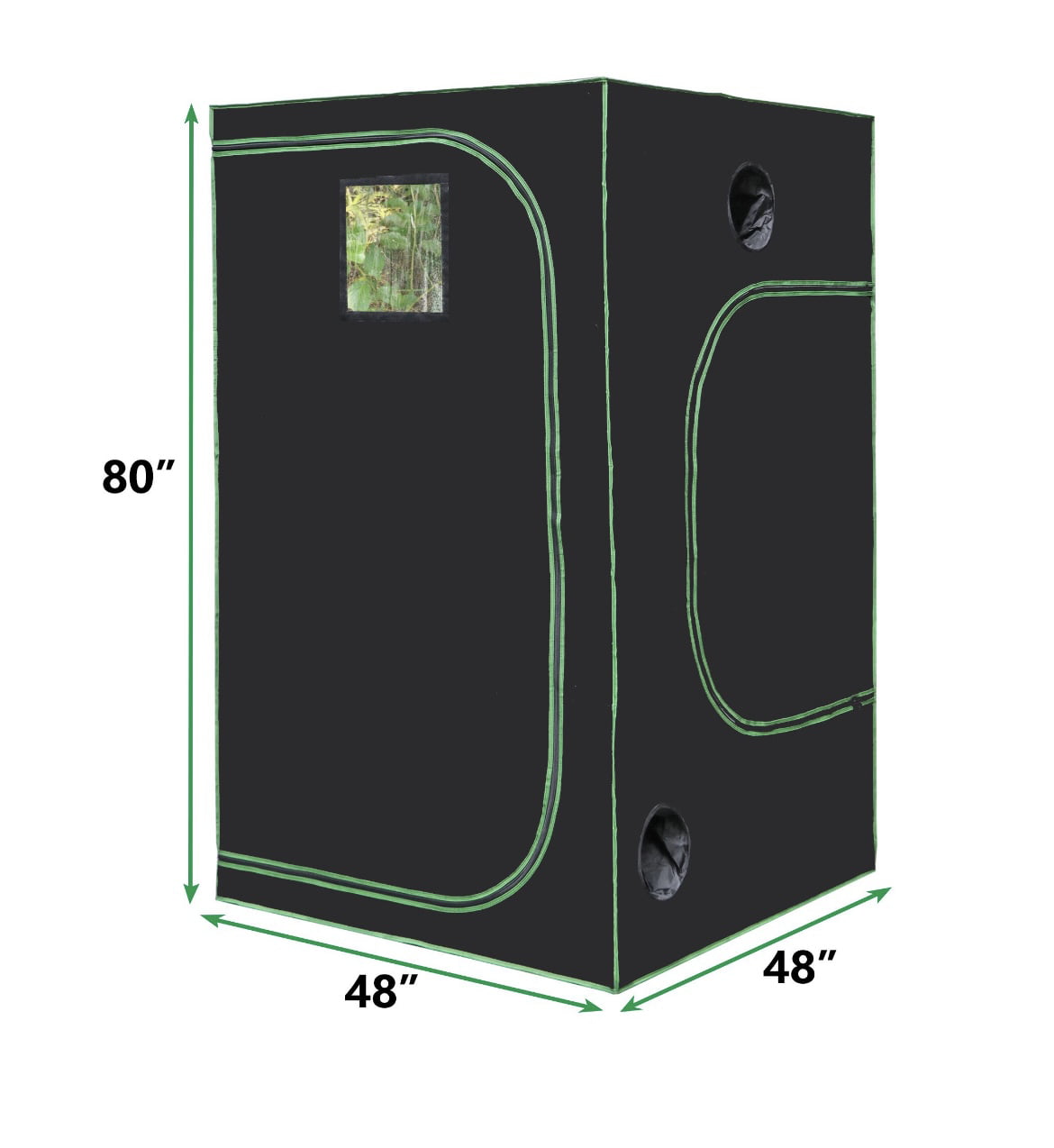 Quick Hydro Grow Tent 48”x48”x80” Hydroponic Oxford 600-D Grow Tent with Observation Window and Floor Tray for Indoor Growing