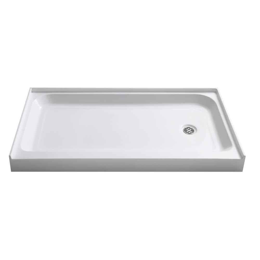 ANZZI Tier 36 in x 60 in Single Threshold Shower Base in White