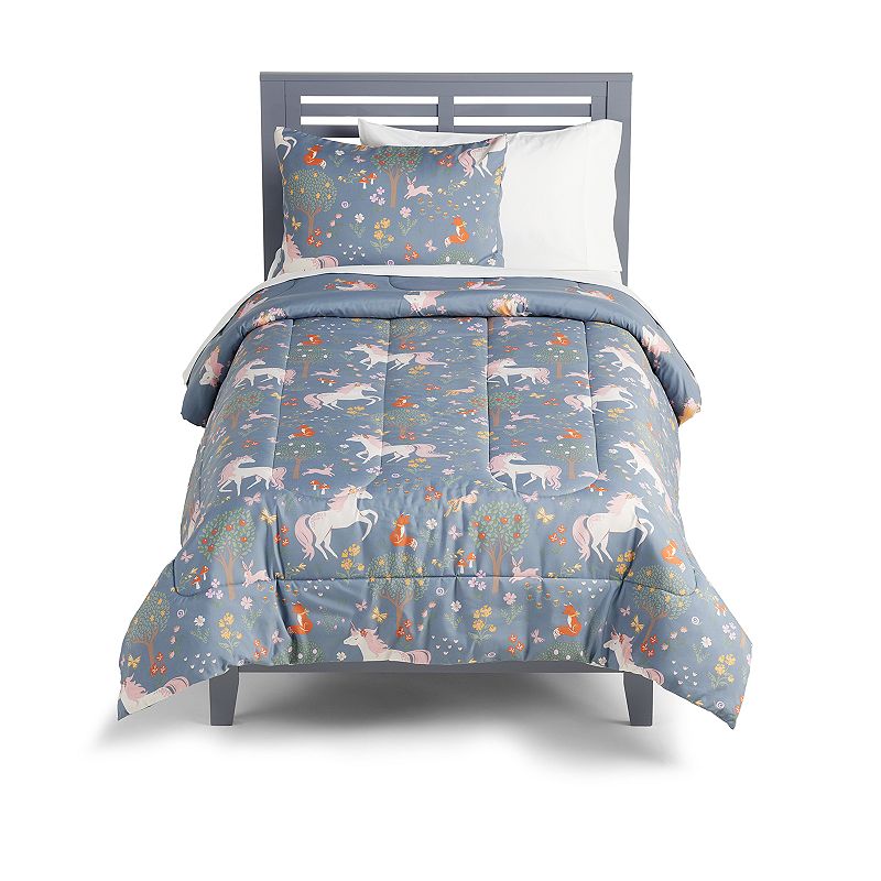 The Big One Kids? Harper Unicorn Reversible Comforter Set with Shams