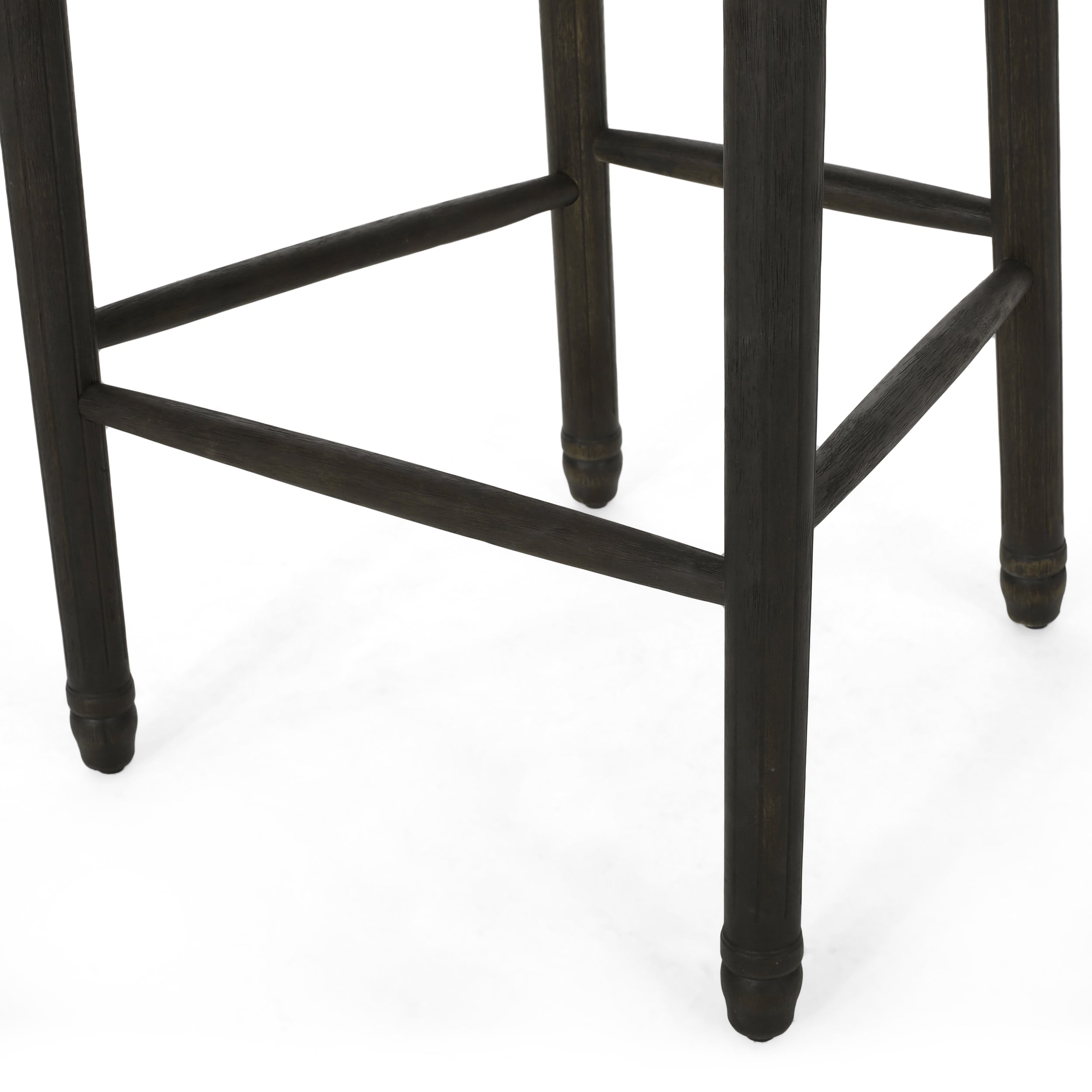 Towner French Country Wooden Barstools with Upholstered Seating (Set of 2)