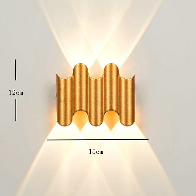 Led Outdoors Wall Lamp Waterproof IP65 3W Up/Down Lighting  5/7 Head Indoor Double-Head Curved Waterproof IP65 Wall Lamp Modern Bedroom Lamp Warm White Light 110-240V