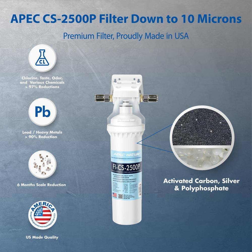 APEC Water Systems CS-Series High Capacity Under-Counter Water Filtration System with Scale Inhibitor CS-2500P