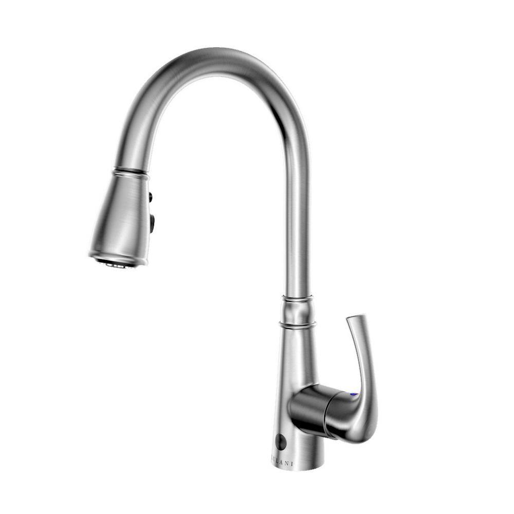 Lulani Moorea 1-Handle Dual Sensor Pull Down Sprayer Kitchen Faucet in Brushed Nickel KA-900-30BN