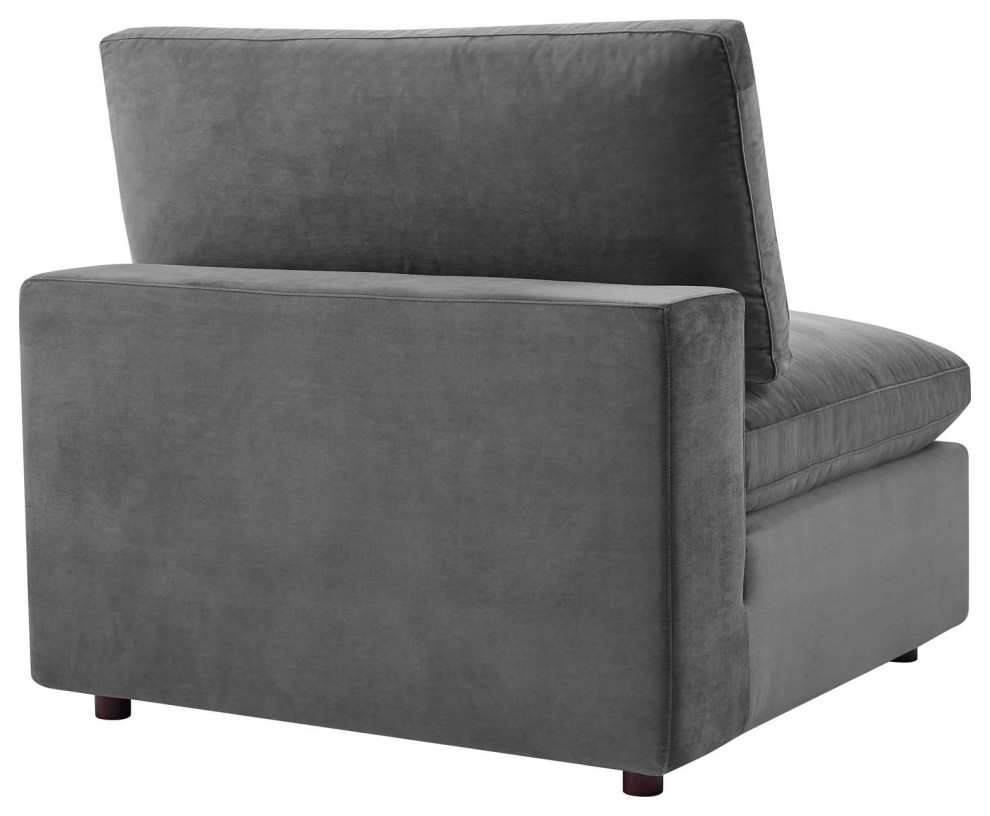 Commix Down Filled Overstuffed Performance Velvet 3 Seater Sofa   Transitional   Sofas   by Beyond Design  ampMore  Houzz