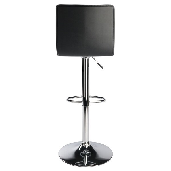 Wood Spectrum High Back Adjustable Swivel Stool， Black and Chrome Finish