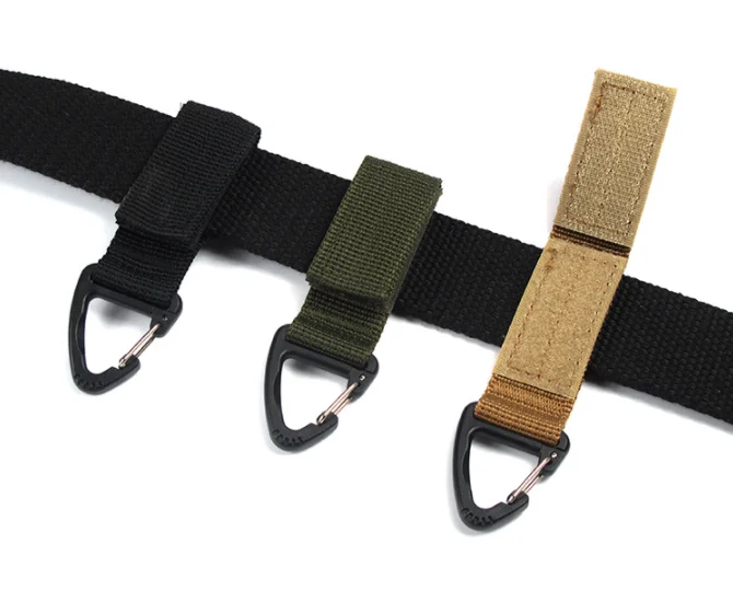 Outdoor carabiner multi tool nylon webbing Molle belt triangle mountaineering camping buckle hook Belt Backpack keychain