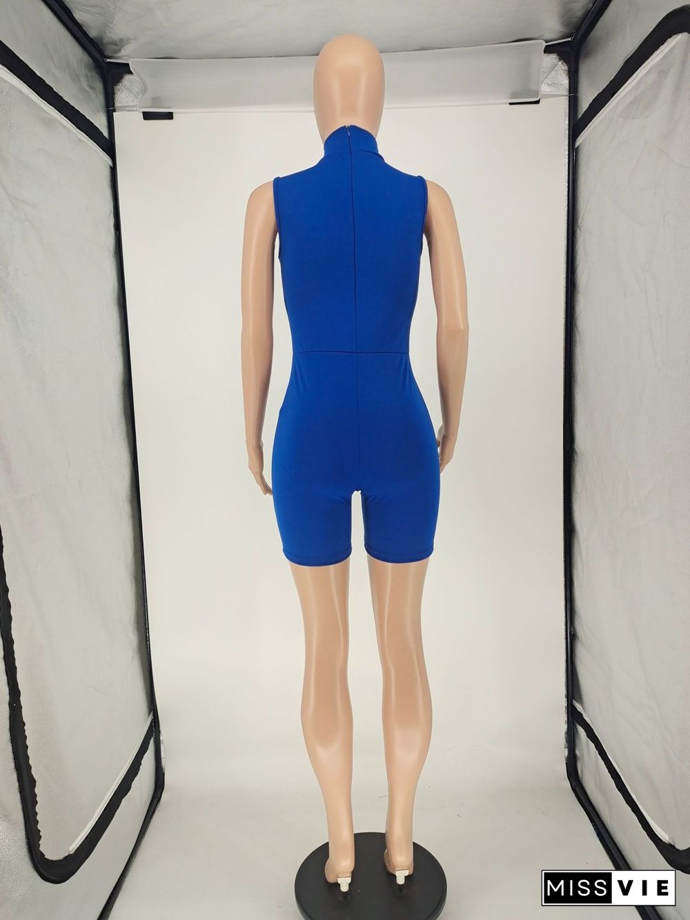 Turtleneck Sleeveless Bodycon Fitness Rompers