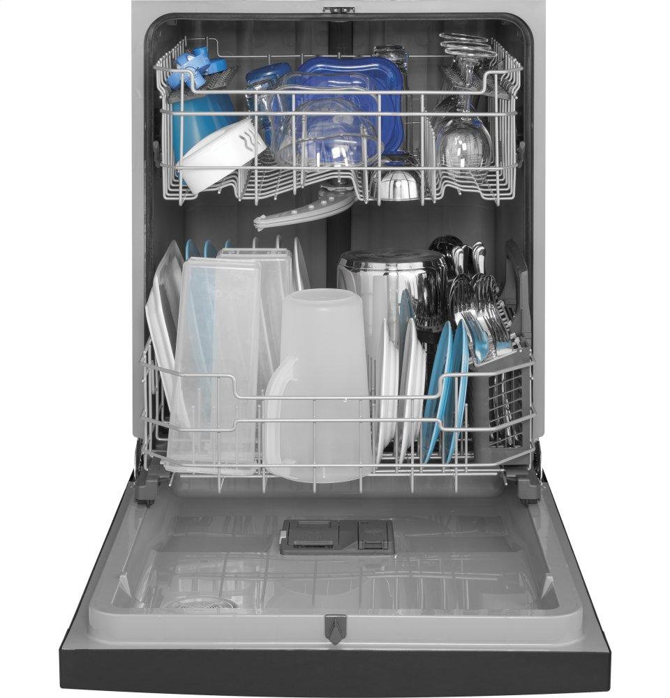 Ge Appliances GDF530PGMBB Ge® Front Control With Plastic Interior Dishwasher With Sanitize Cycle & Dry Boost