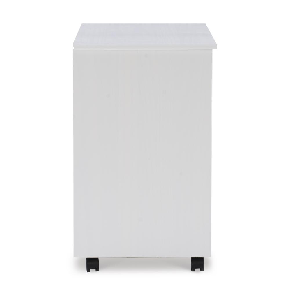 Six Drawer Wide Roll Storage Cart  White Finish  Office