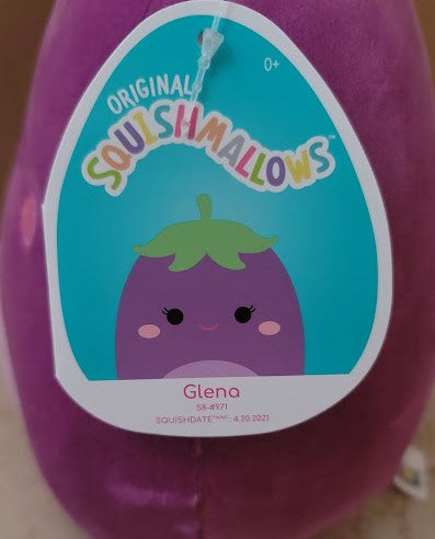 Squishmallows Official Kellytoys Plush 8 Inch Glena the Purple Eggplant Ultimate Soft Stuffed Toy