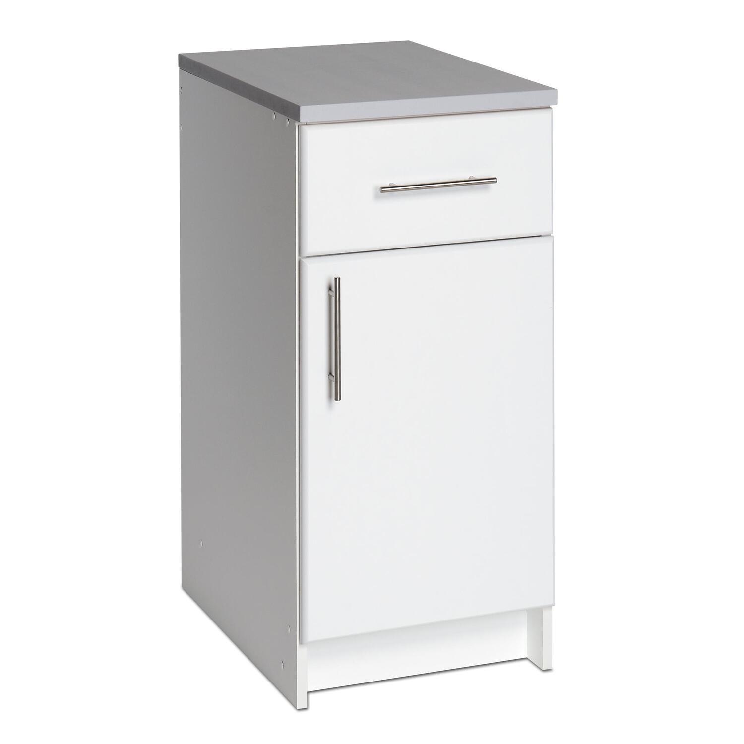 Prepac Elite 16 inch Base Cabinet with Melamine Worktop White  Crowdfused