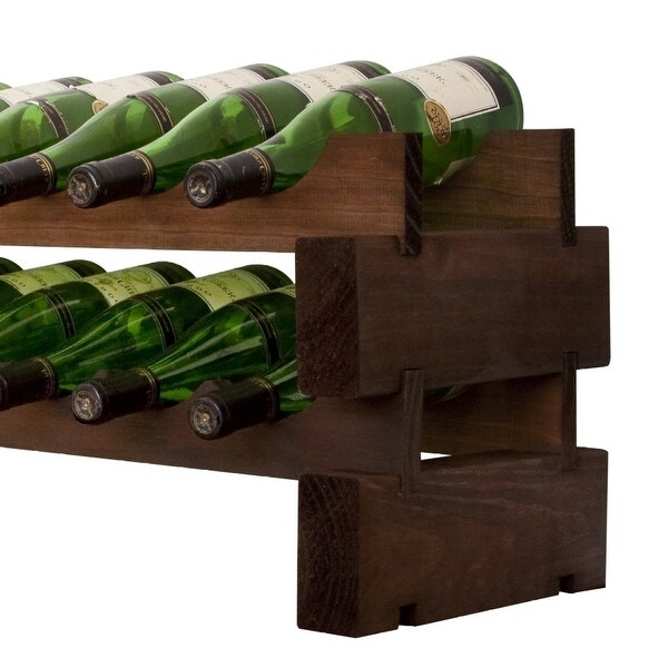 22 Bottle， 2 x 11 Bottle Modular Wine Rack， Stained