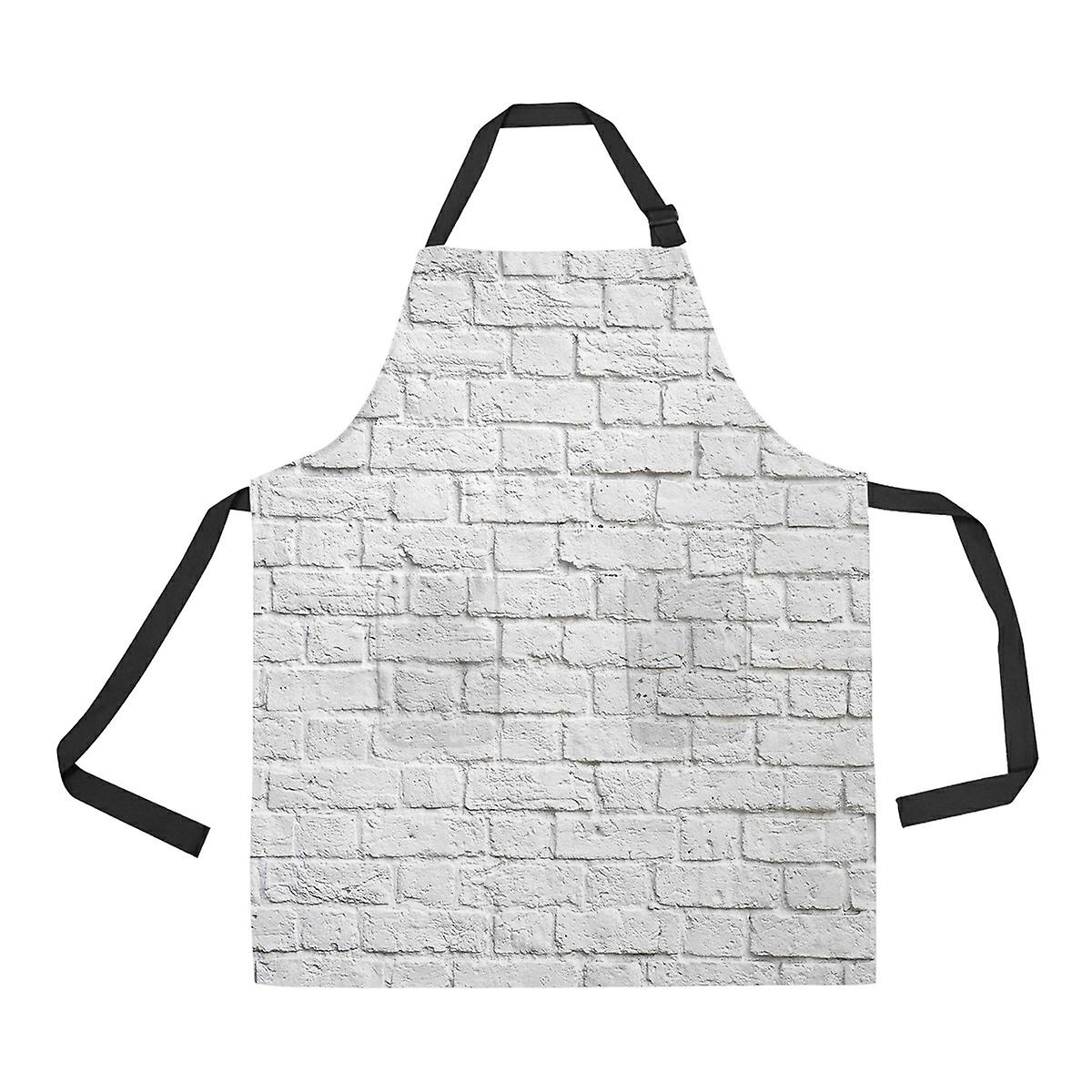 White Brick Wall Apron Home Kitchen Apron With Pockets