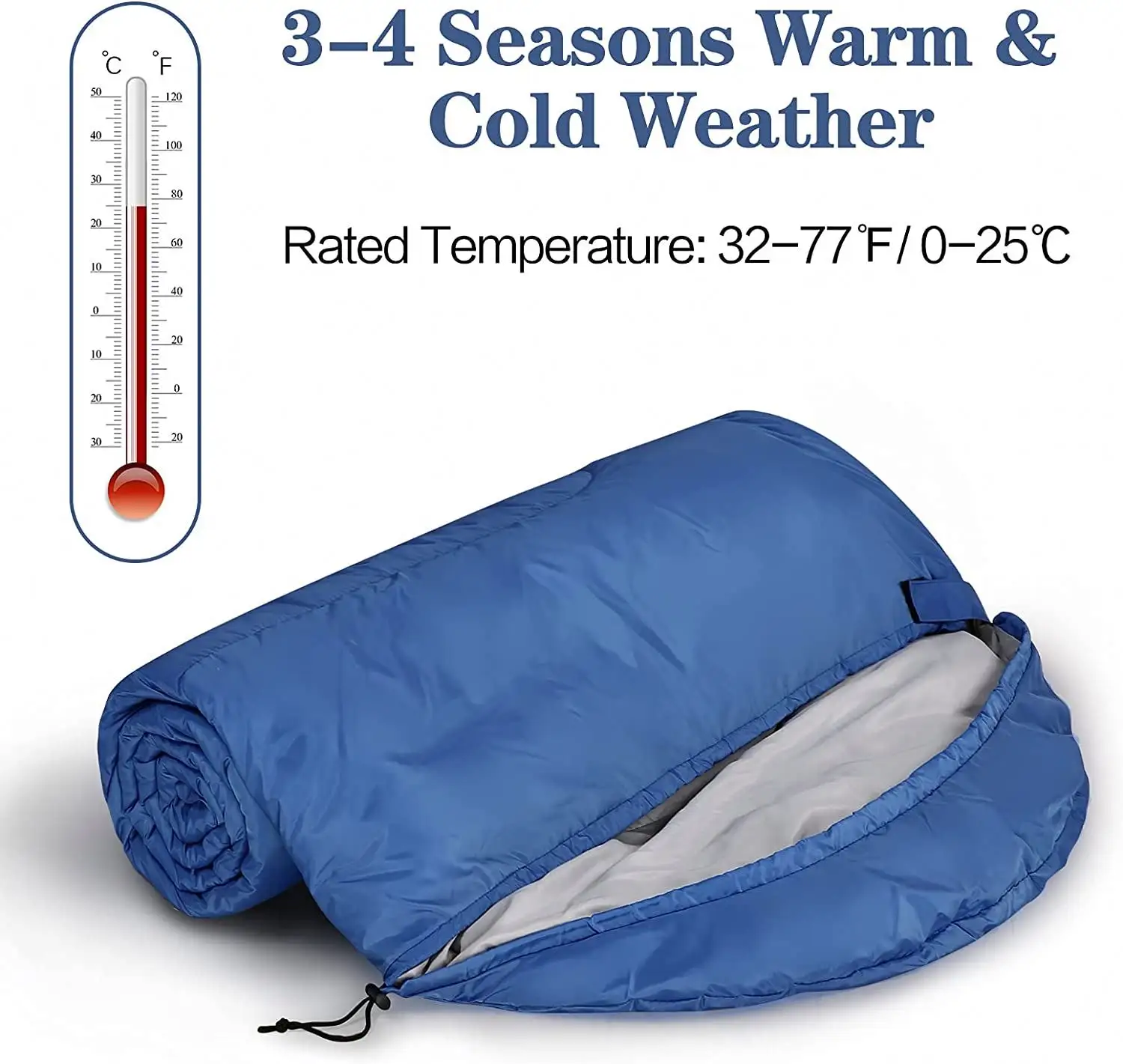 4 season Customization Winter Warm Portable Envelope Type Camping Hiking Sleeping Bag