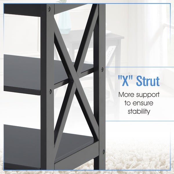 End Table with 3-Tier Storage Shelf