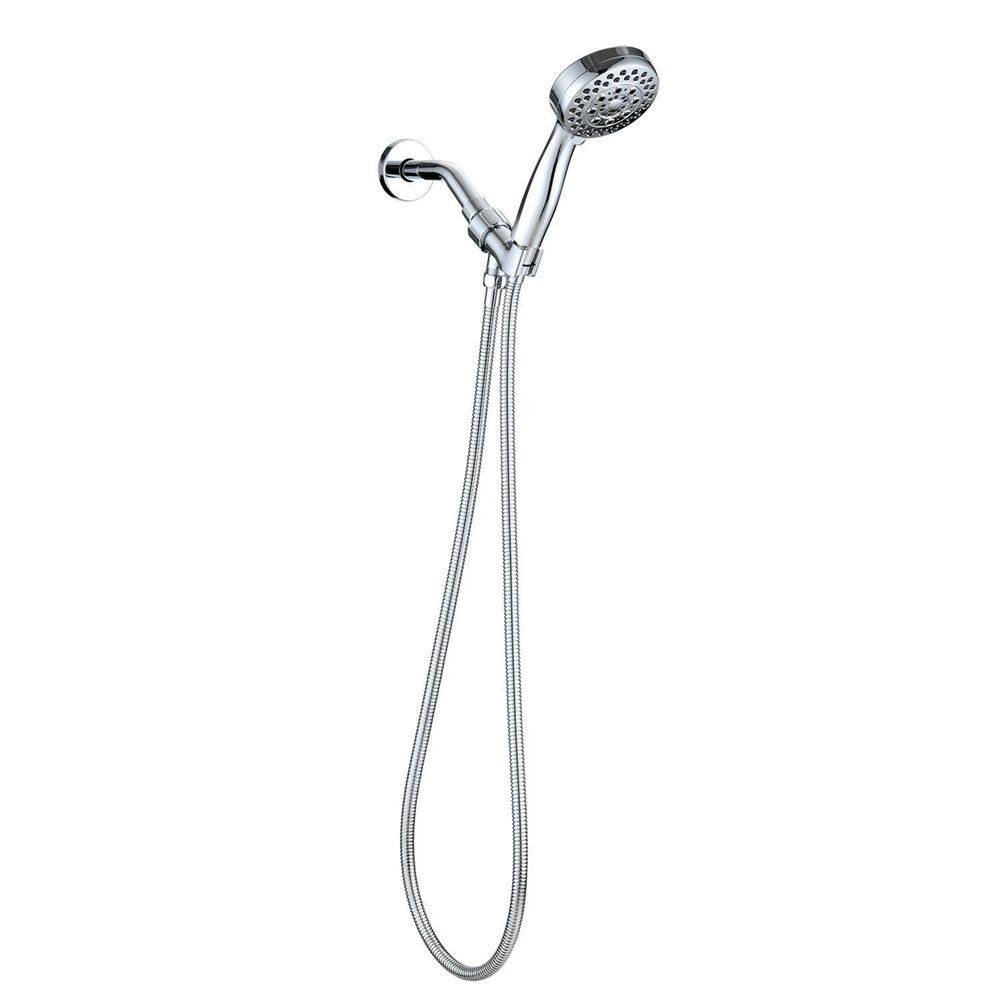 Tahanbath 5-Spray Patterns with 2.5 GPM 3.5 in. Wall Mount Handheld Shower Head in Chrome W122458401-KXC