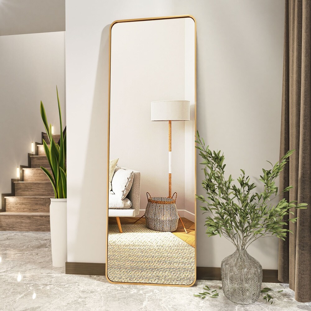 64 x 21 Full Length Floor Mirror with Rounded Corners