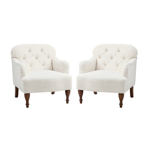 Bacchae Comfy Accent Armchair with Recessed Arms Set of 2 by HULALA HOME